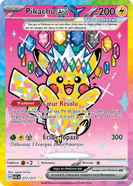 Carte Pikachu ex 277/217